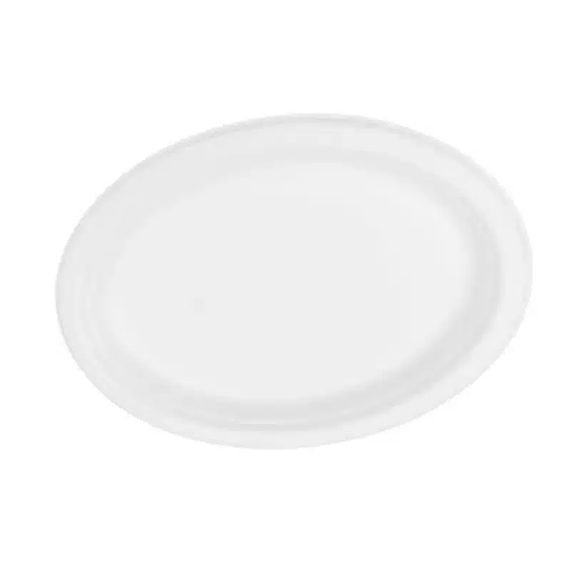 50 oval biodegradable plates 26 cm