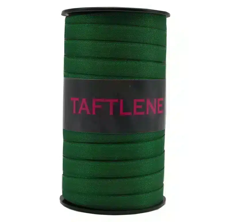 Bobine tissue vert foncé « Taftlène » 50m x 10mm