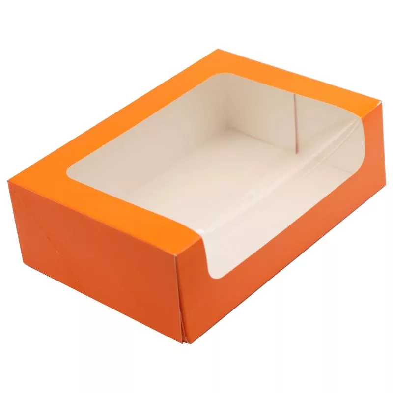 Caixa de cartão laranja para 12 / 16 macarons