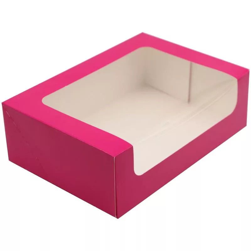 Caixa de cartão cor-de-rosa para 12 / 16 macarons