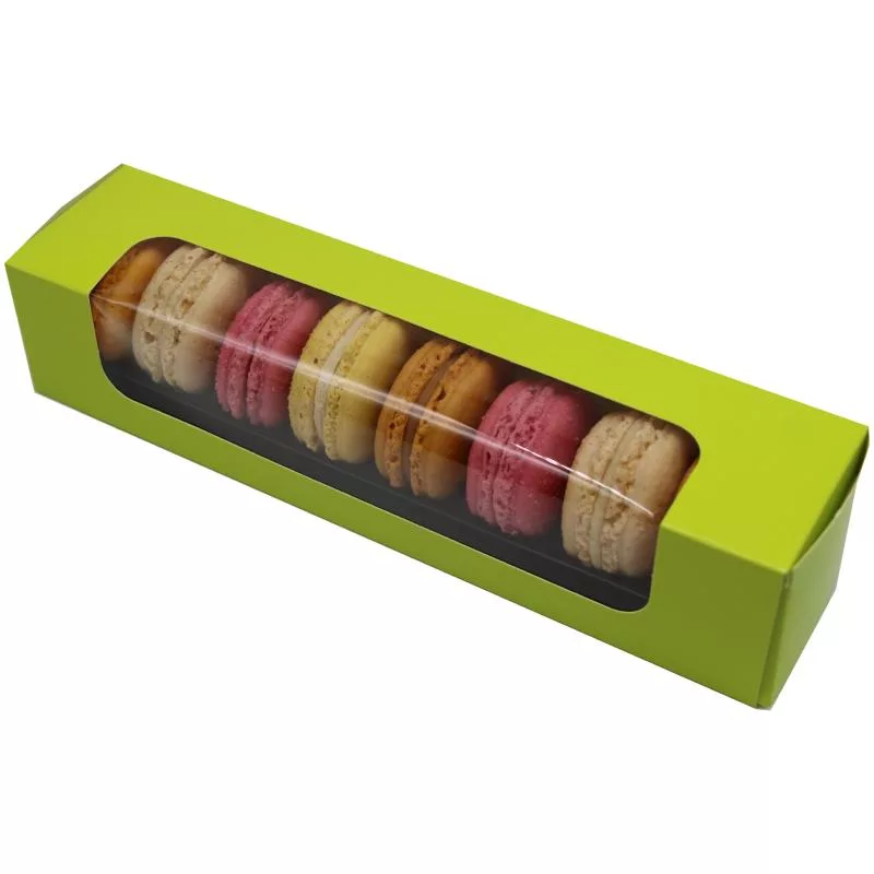 Green box for 8 cardboard macaroons