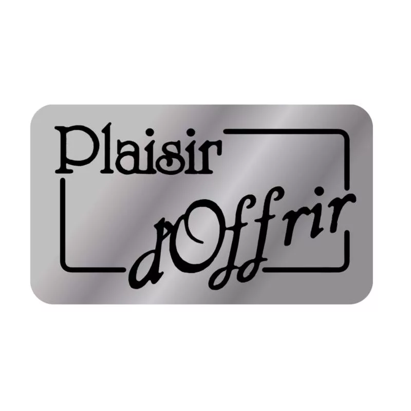 1000 Étiquettes argent « plaisir d’offrir »