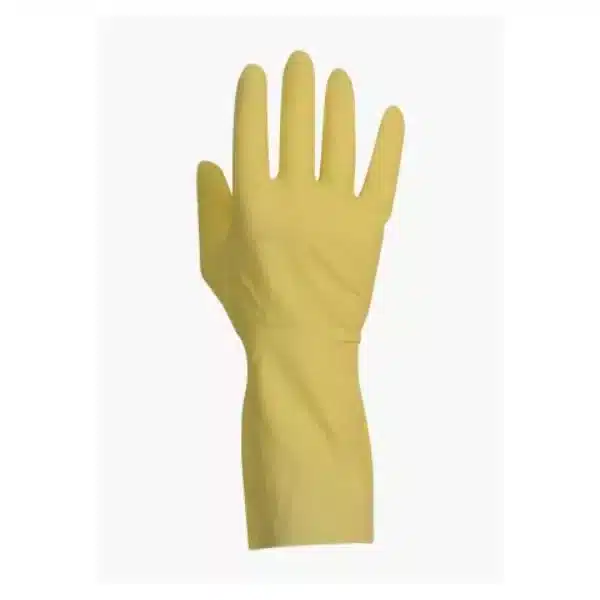 1 pair of yellow latex household gloves size 9/10 XL