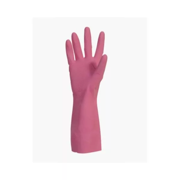 1 pair of pink latex household gloves size 6/7 S