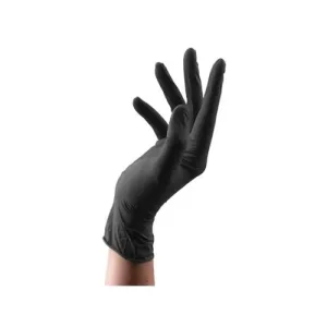 100 luvas de nitrilo sem pó preto médio 8