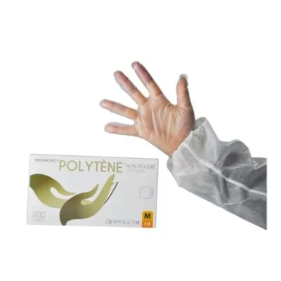 200 powder-free polytene gloves LARGE 8-9