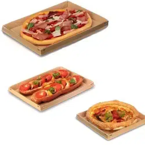 10 tabuleiros de cartão kraft 18 x 18 cm + tampas H 85 mm