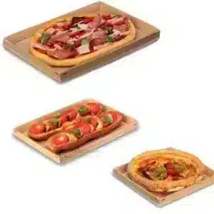 10 bandejas de cartón kraft 27 x 27 cm + tapas H 85 mm