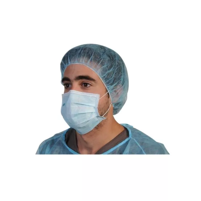 50 blue 3-ply high-filtration surgical masks with elastics