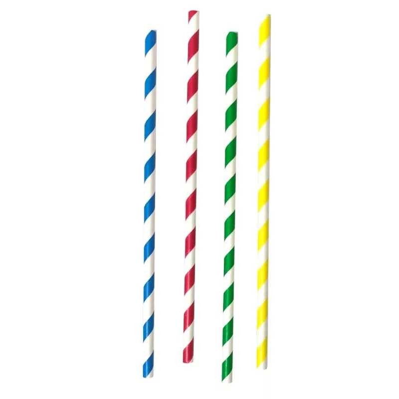 Paille en papier colorée droite 230 mm Ø 8 mm par 100