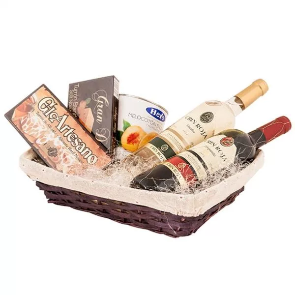 Plum wicker basket 35 x 25 x 9 cm