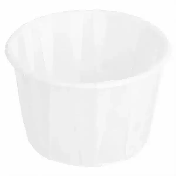 250 weiße Becher gefaltetes Backpapier 60 ml