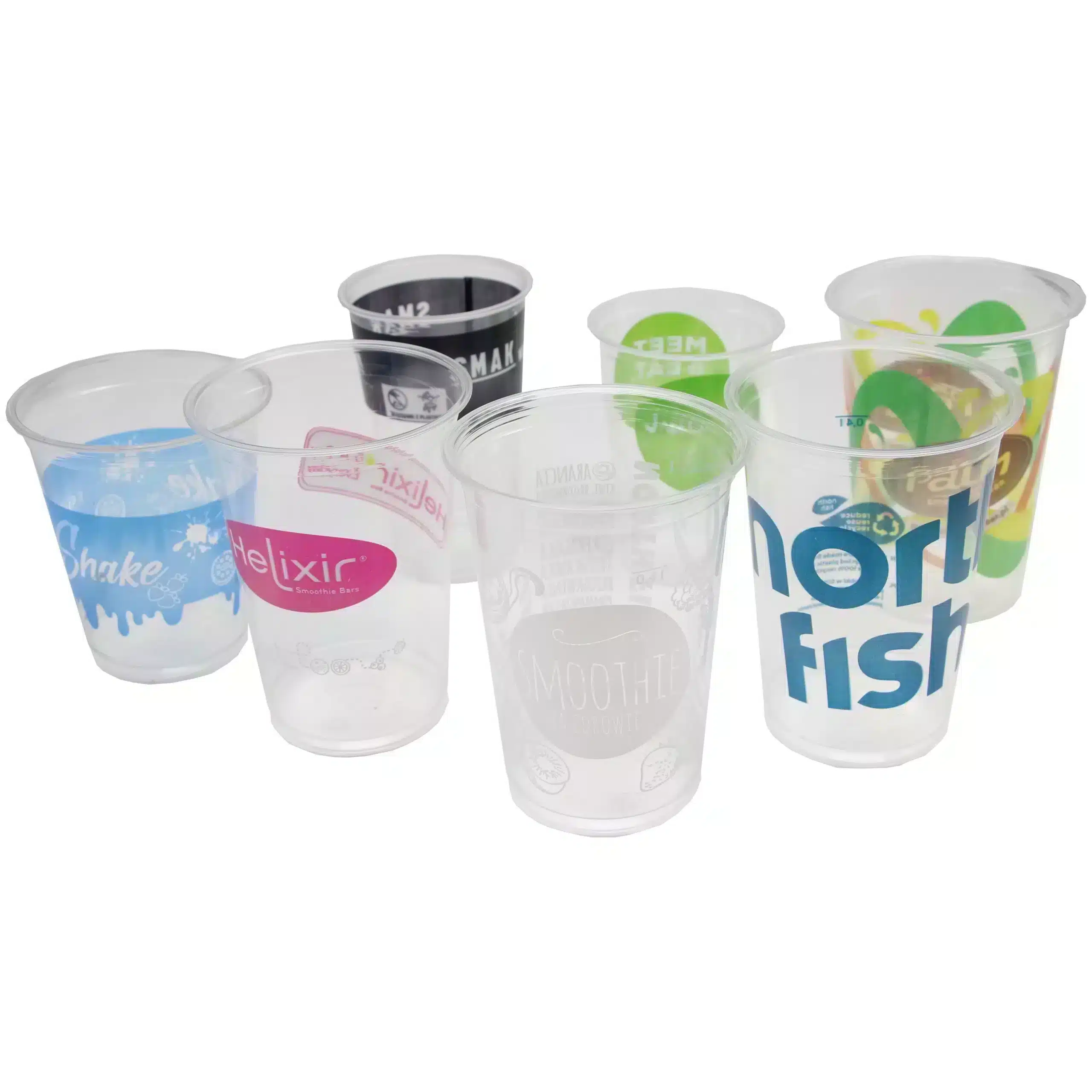 Customized recycled smoothie jars Ø95 5 colors RPET 400/550ml