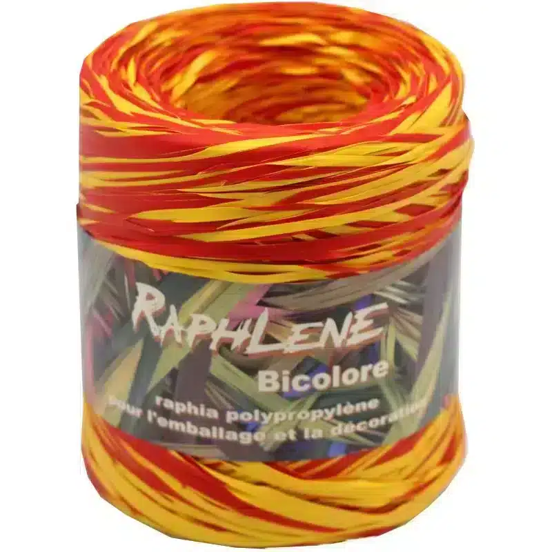 Pelote raffia maïs / coquelicot 200m x 10mm