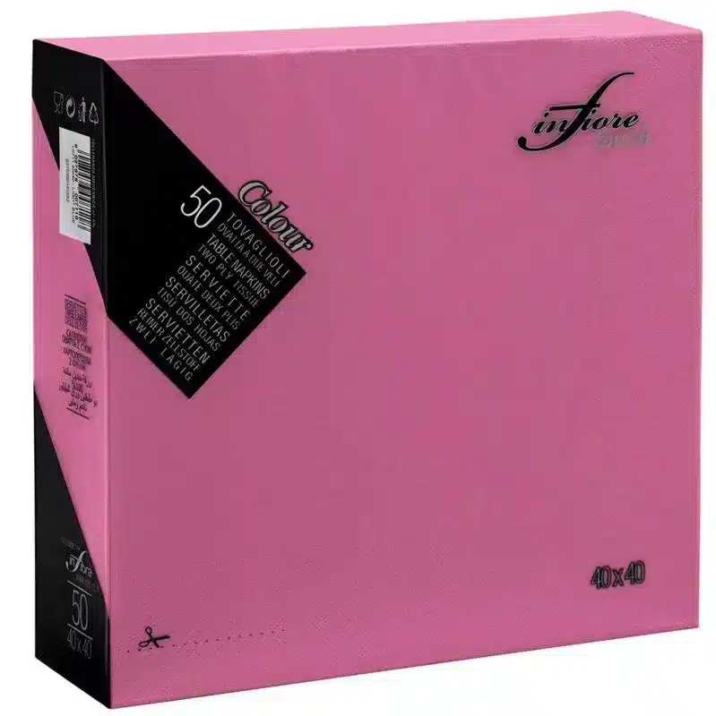 50 2-ply towels 38 x 38 cm fuchsia