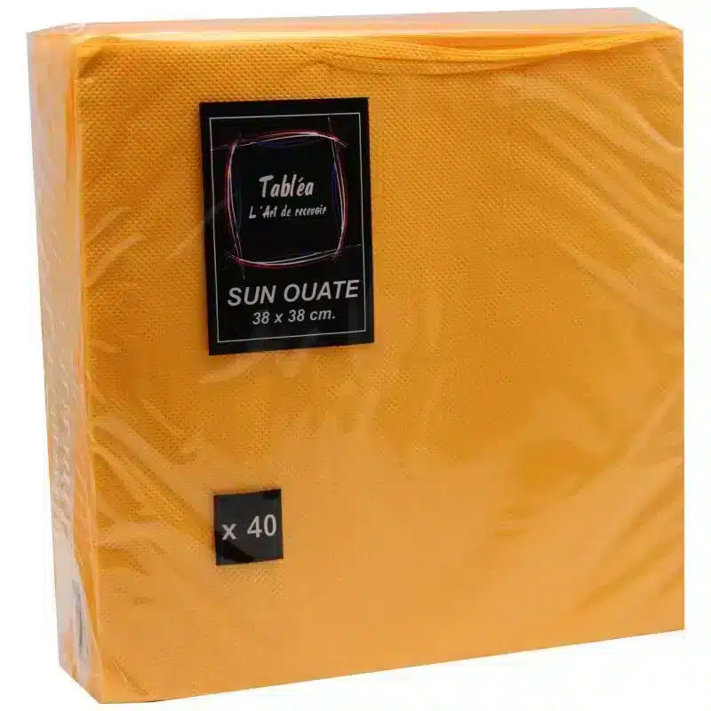 40 serviettes mandarine micros gaufrées 38 x 38 cm