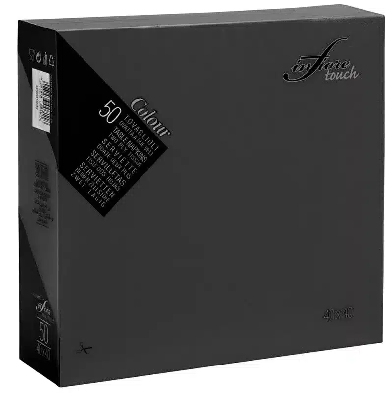 50 toallas de 2 capas 38 x 38 cm negro