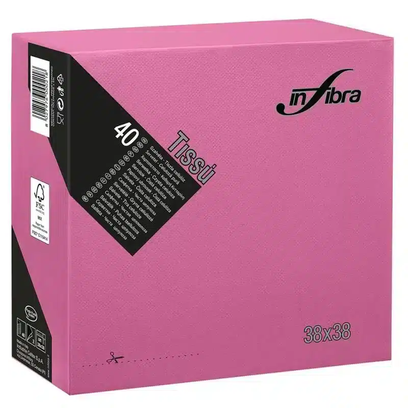 40 fushia micro embossed towels 38 x 38 cm
