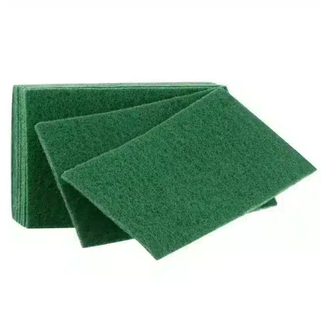 10 green abrasive pads 22 x 15 cm