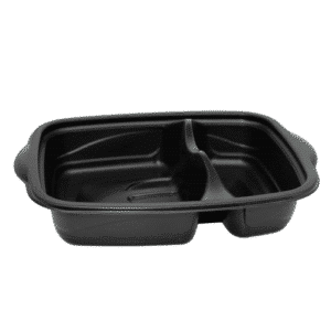 200 schwarze MARMIPACK-Schalen mit 2 Fächern 1000 ml