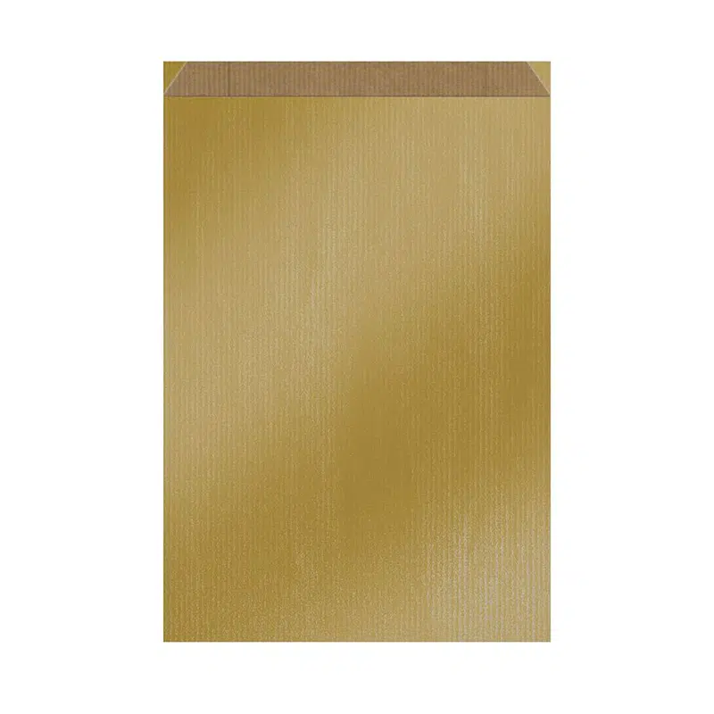 Enveloppe cadeau plate or kraft vergé 12 + 5 x 18 cm par 250