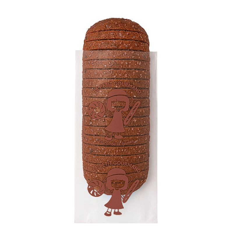 Sac à pain tranché marron plastique 20 microns 12 x 5 + 5 x 45 cm par 200