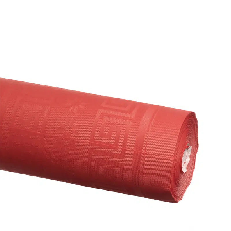 Nappe damassée papier rouge en rouleau 1,20 x 25 m