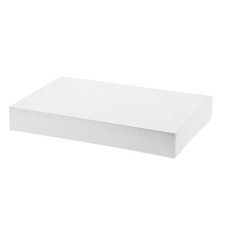 Boite traiteur blanche rectangle carton 60 x 40 x 6 cm par 25