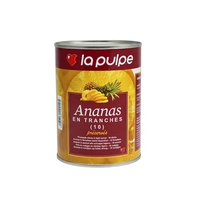 Boîte 3/4 de tranches entières d’ananas préservés