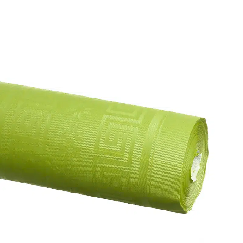 Nappe papier damassée papier vert anis en rouleau 1,20 x 25 m